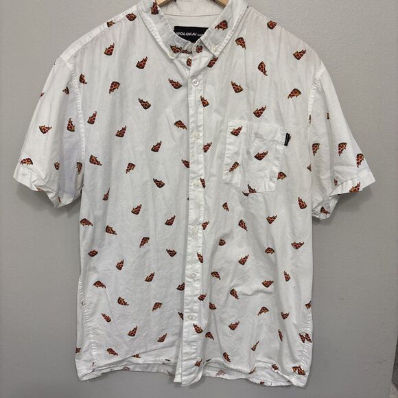 Molokai Surf Co. Pizza Button Down Mens Sz XL - Picture 1 of 5